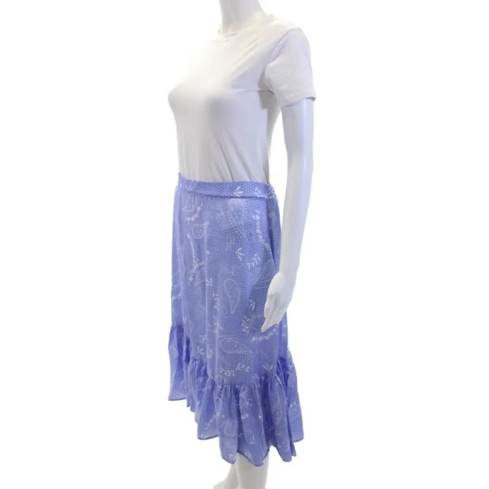 Blush Women's Elastic Waist Pull-On Tiered Midi Skirt Purple Floral Size S